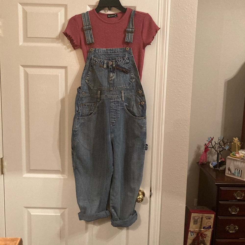 Cargo-Cropped Overalls Size S/M